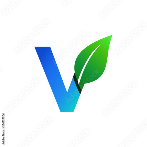 Letter V Leaf Nature Icon Vector Logo Free Download Letter V Leaf Nature Icon Vector Logo - GFXLoad