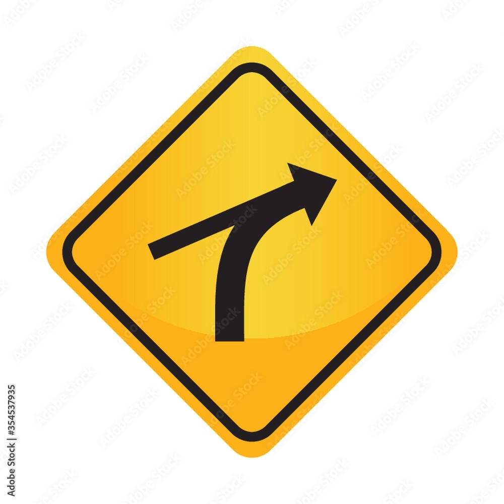 Right curve out intersection warning Right curve out intersection warning