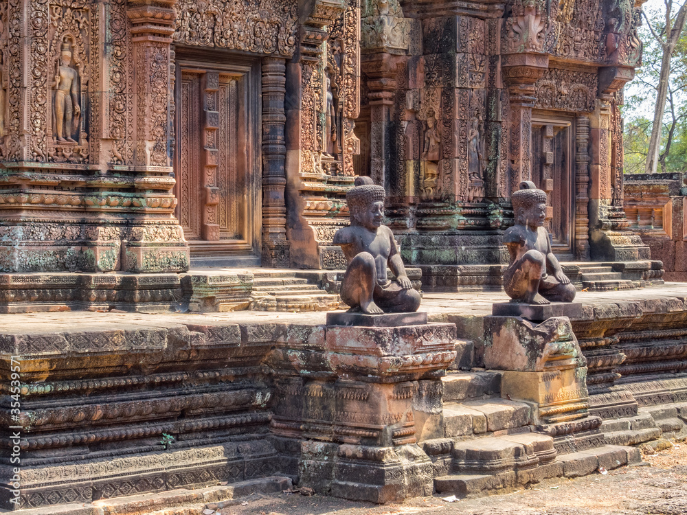 Shrines in the inner enclosure of the 'Citadel of the Women' - Banteay Srei, Cambodia