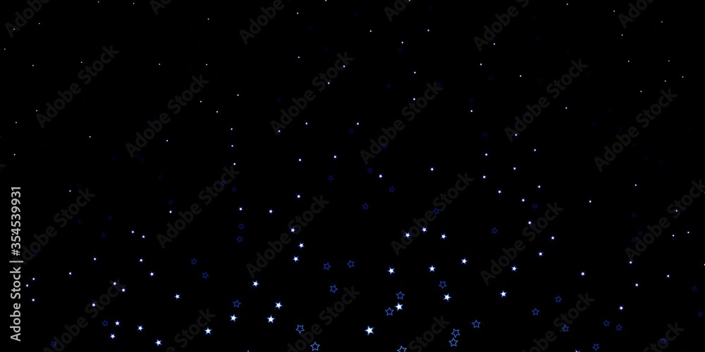 Dark BLUE vector pattern with abstract stars. Modern geometric abstract illustration with stars. Theme for cell phones.