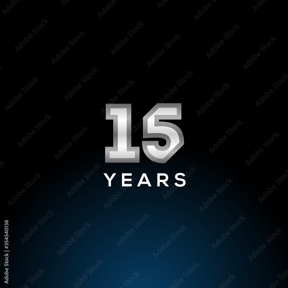 15 Years Anniversary White Number Vector Design 15 Years Anniversary White Number Vector Design