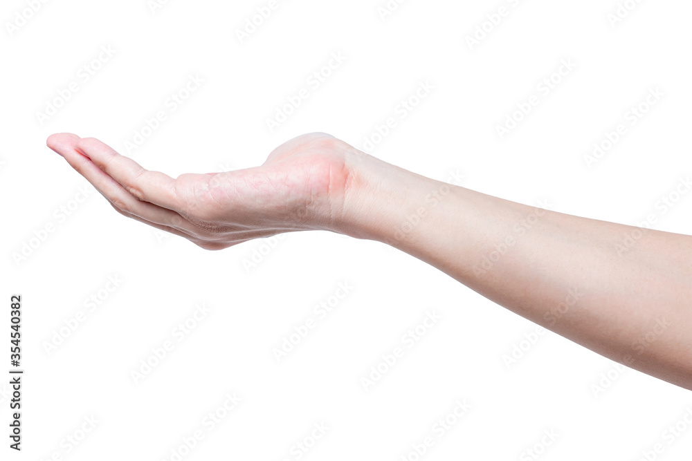 Man hand isolated on white background