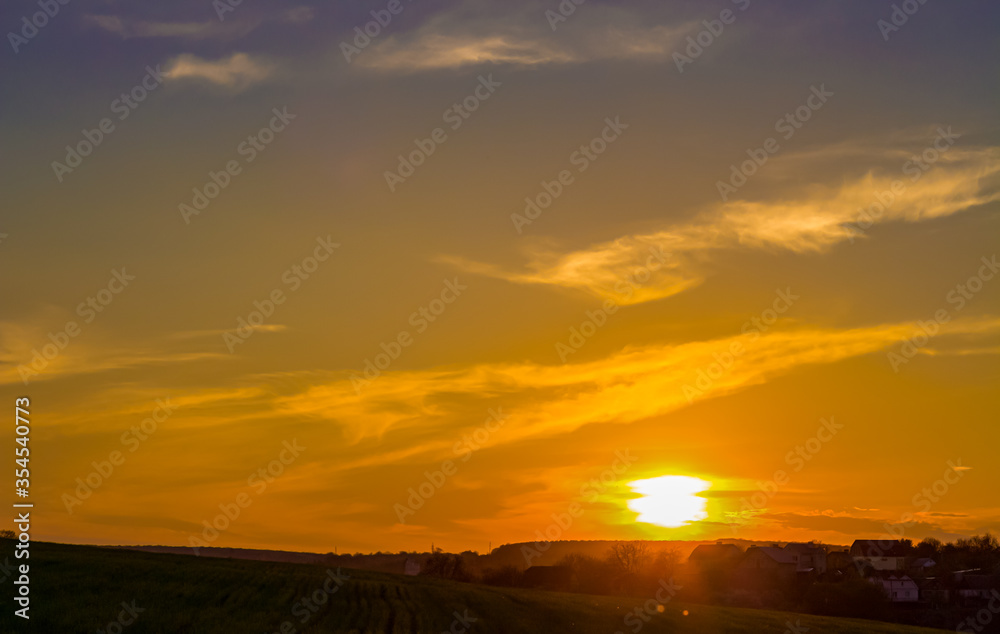 evening sky and beautiful sunset