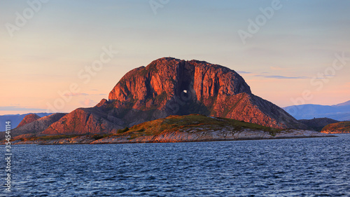Torghatten mountain alone i...