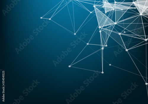 Global network connections with points and lines. Wireframe background. Abstract connection structure. Polygonal space background. Vector illustration