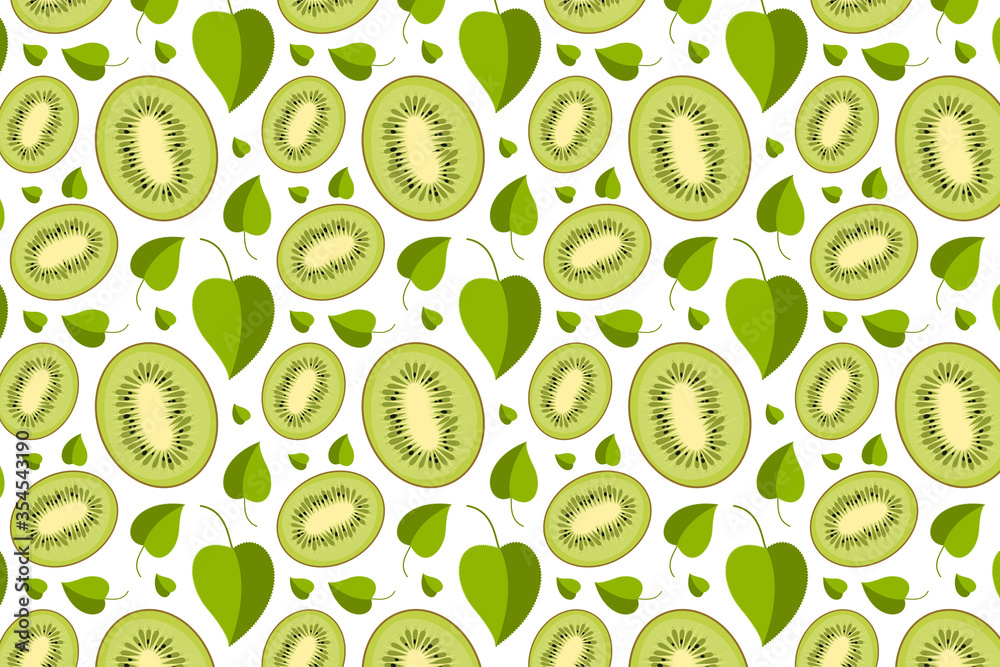 Kiwi pattern on a white background. Green fruit background Kiwi pattern on a white background. Green fruit background