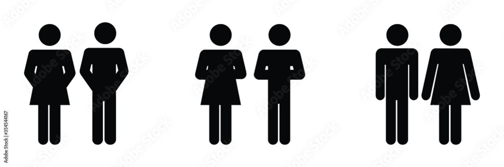 Man Woman Various Pose. Black Stick Figure Icon. EPS Vector Man Woman Various Pose. Black Stick Figure Icon. EPS Vector