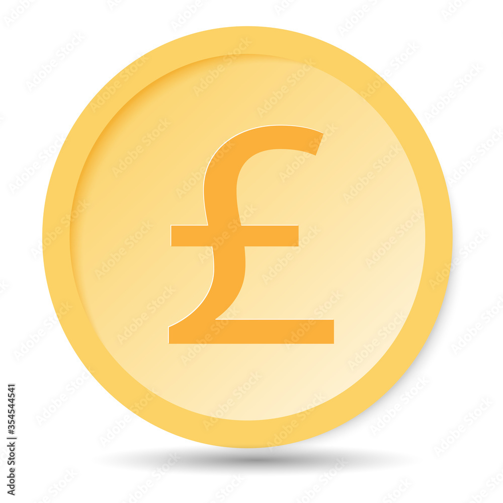 Currency symbol, Pound coin or Gold symbol of coins for mobile applications. Isolated on white background. Currency symbol, Pound coin or Gold symbol of coins for mobile applications. Isolated on white background.