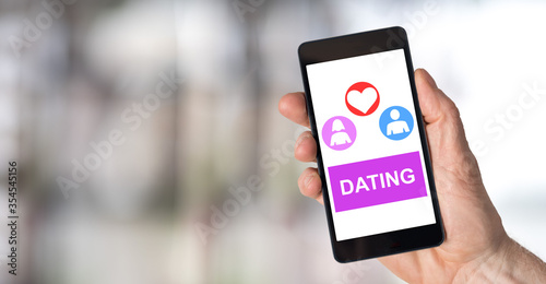 Online dating concept on a smartphone
