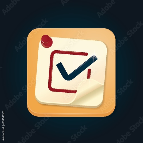 Sticky note with pushpin