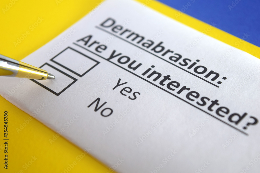 One person is answering question about dermabrasion. One person is answering question about dermabrasion.