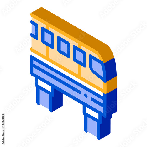 Public Transport Monorail vector isometric sign. color isolated symbol illustration photo