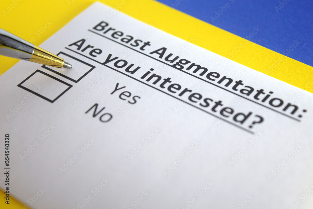One person is answering question about breast augmentation. One person is answering question about breast augmentation.