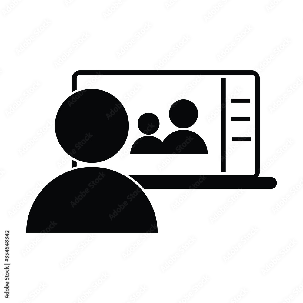 Video Call on Phone. Black Illustration Icon Pictogram. EPS Vector Video Call on Phone. Black Illustration Icon Pictogram. EPS Vector