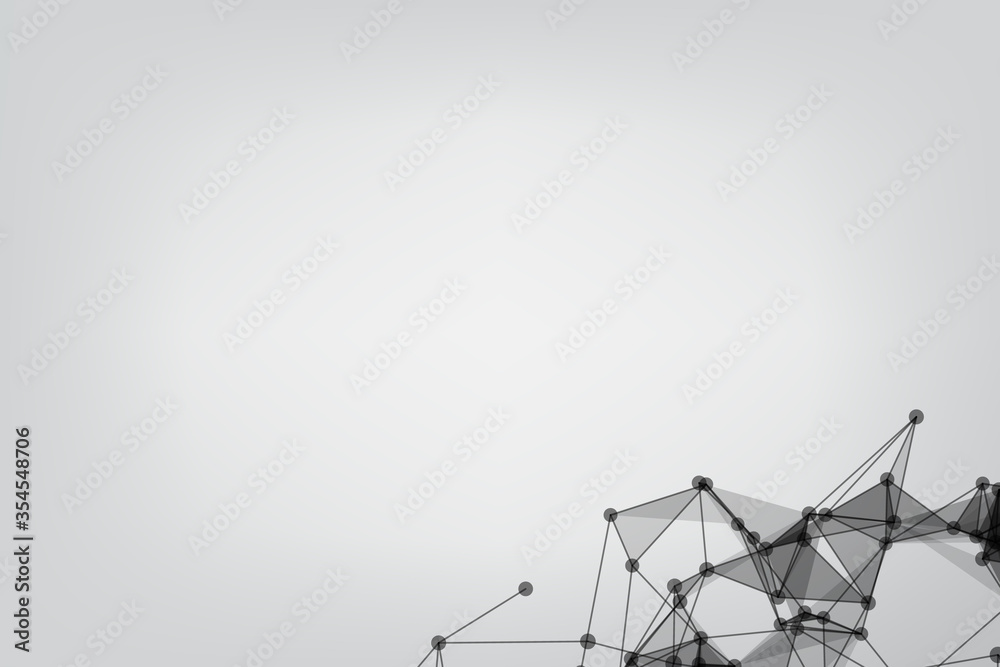 Vector banner design, Global network connection. Geometric connected. Background Technology connecting dots and line.