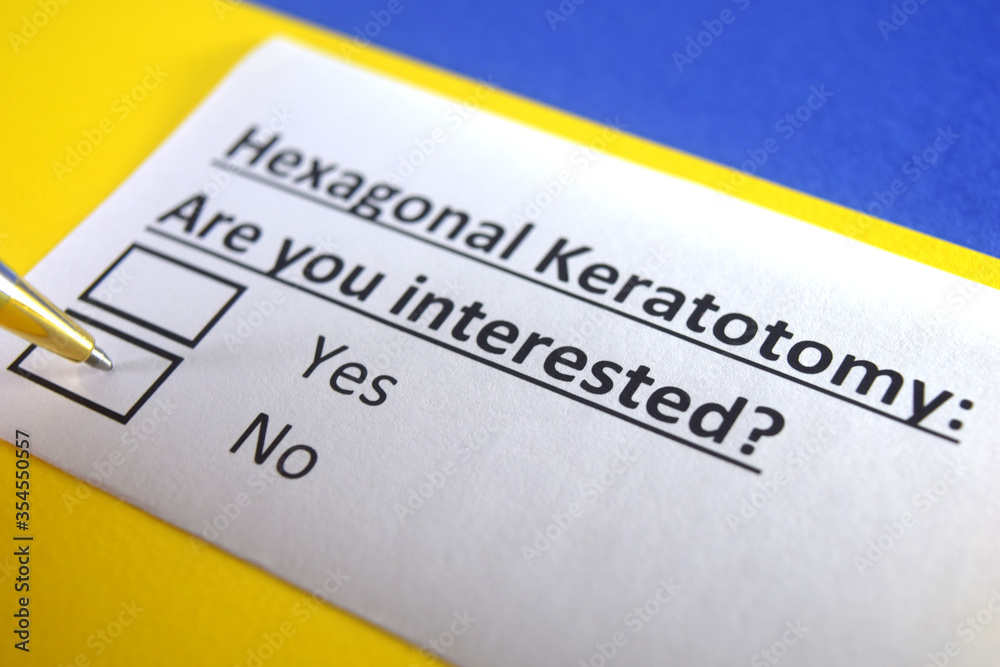 One person is answering question about hexagonal keratotomy. One person is answering question about hexagonal keratotomy.