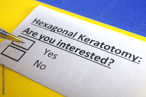 One person is answering question about hexagonal keratotomy.
