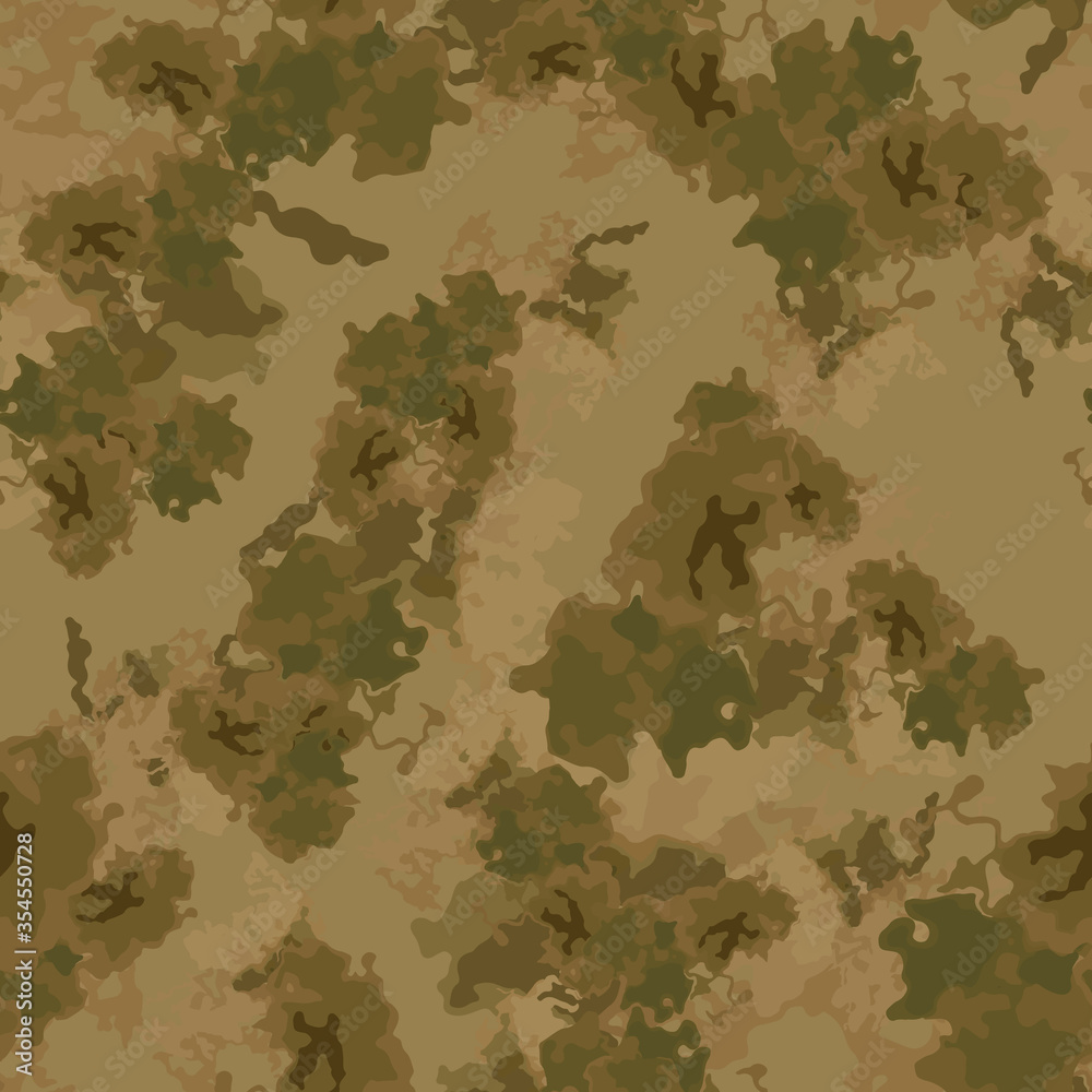 Forest camouflage of various shades of green and brown colors