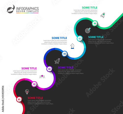 Infographic design template. Creative concept with 6 steps