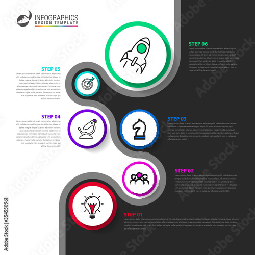 Infographic design template. Creative concept with 6 steps