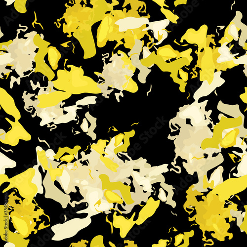UFO camouflage of various shades of black, yellow and beige colors