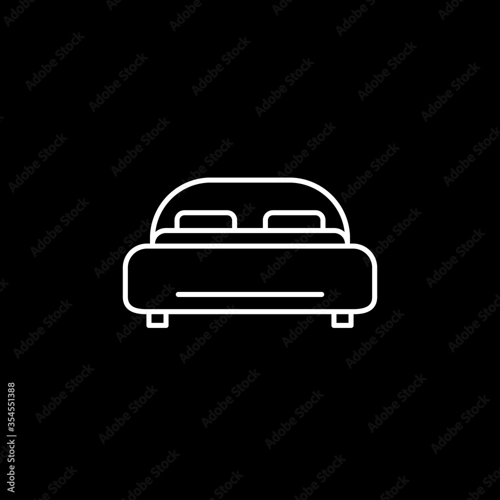 Bed flat vector icon. Bed flat vector icon.