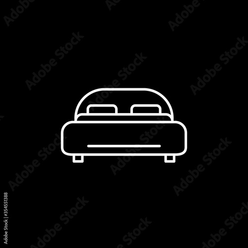 Bed flat vector icon.