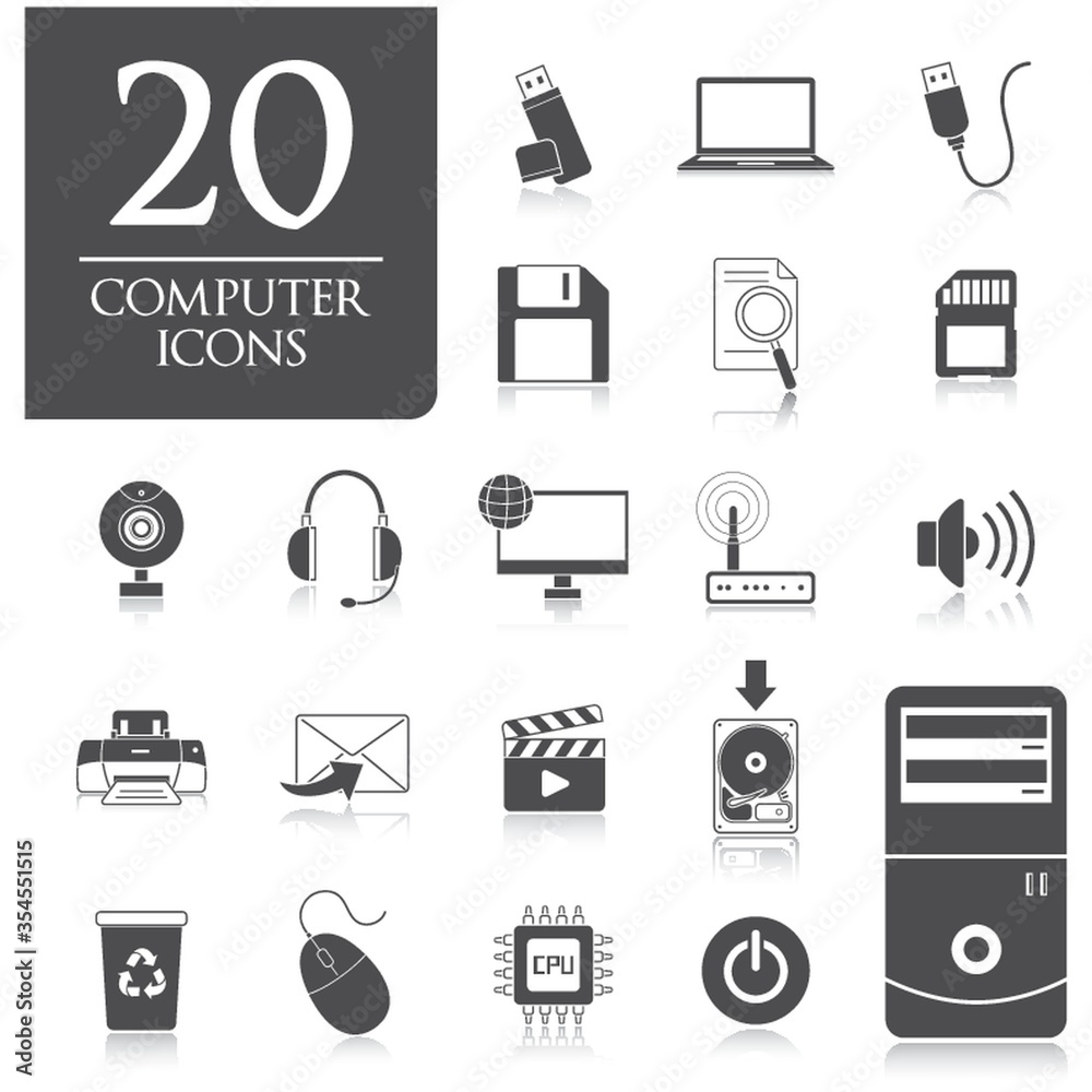 Collection of computer icons Collection of computer icons