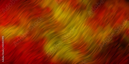 Dark Orange vector background with curves. Colorful illustration with curved lines. Pattern for booklets, leaflets.