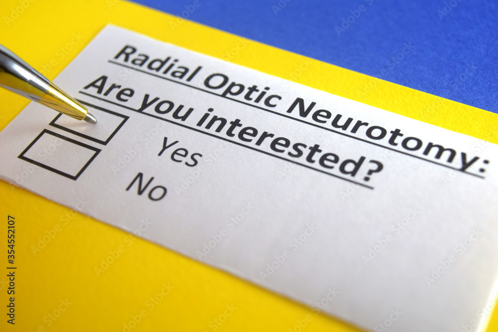 One person is answering question about radial optic neurotomy. One person is answering question about radial optic neurotomy.