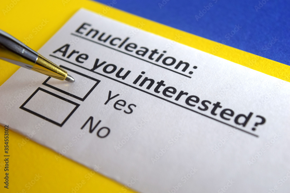 One person is answering question about enucleation. One person is answering question about enucleation.