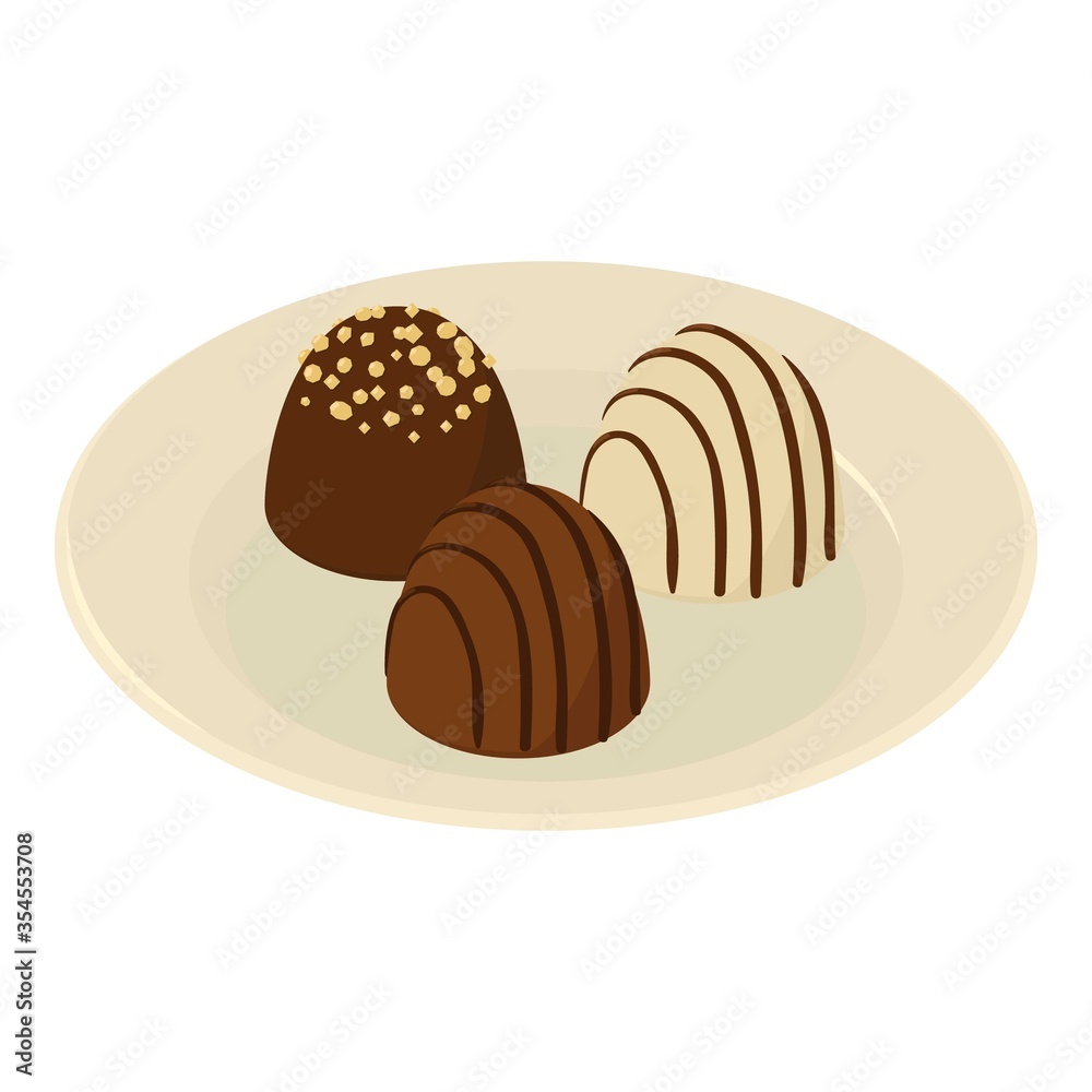 Chocolate dessert icon. Isometric illustration of chocolate dessert vector icon for web Chocolate dessert icon. Isometric illustration of chocolate dessert vector icon for web