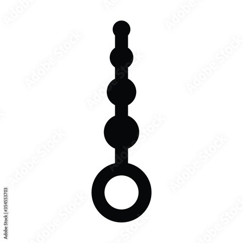 Adult Anal Sex Toy. Simple anus anal beads ball. Black and white EPS Vector