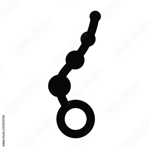 Adult Anal Sex Toy. Simple anus anal beads balls. Black and white EPS Vector