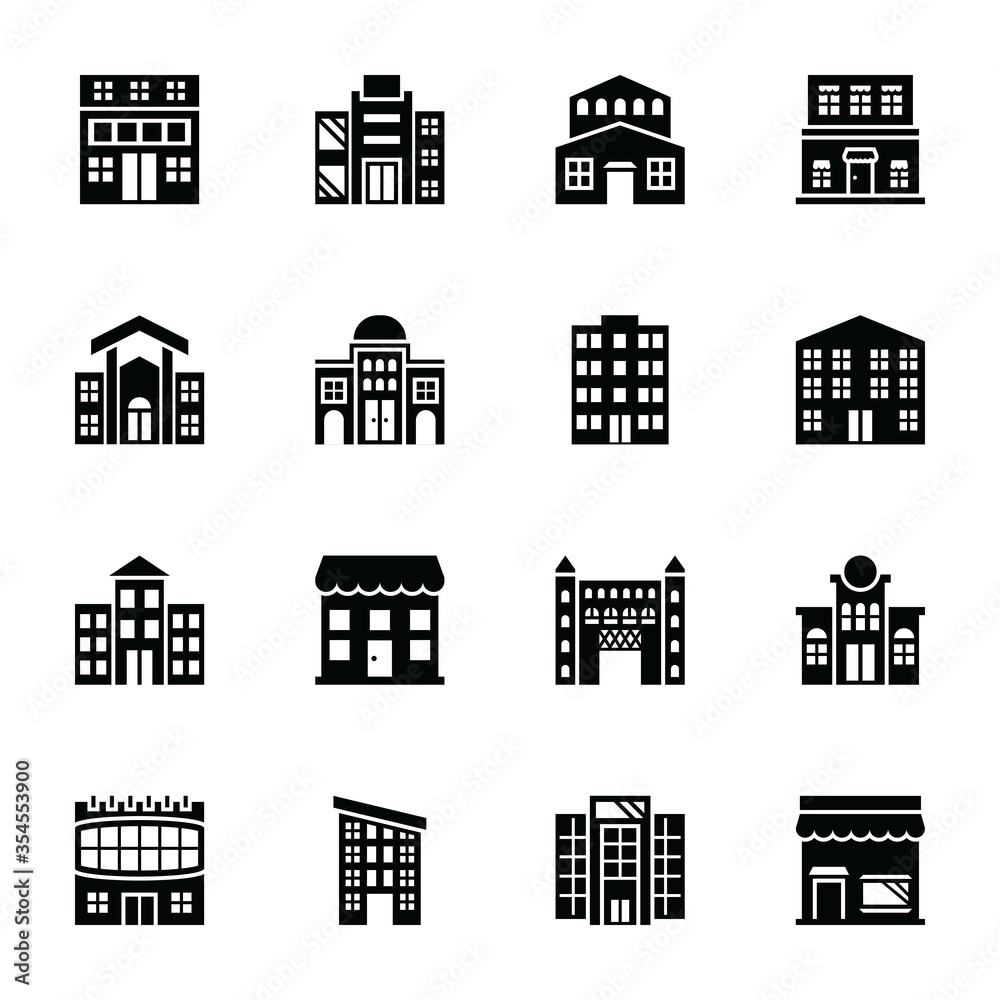 Marketplace Glyph Vector Icons 