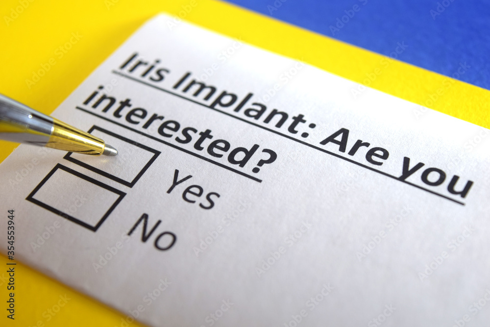 One person is answering question about iris implant. One person is answering question about iris implant.