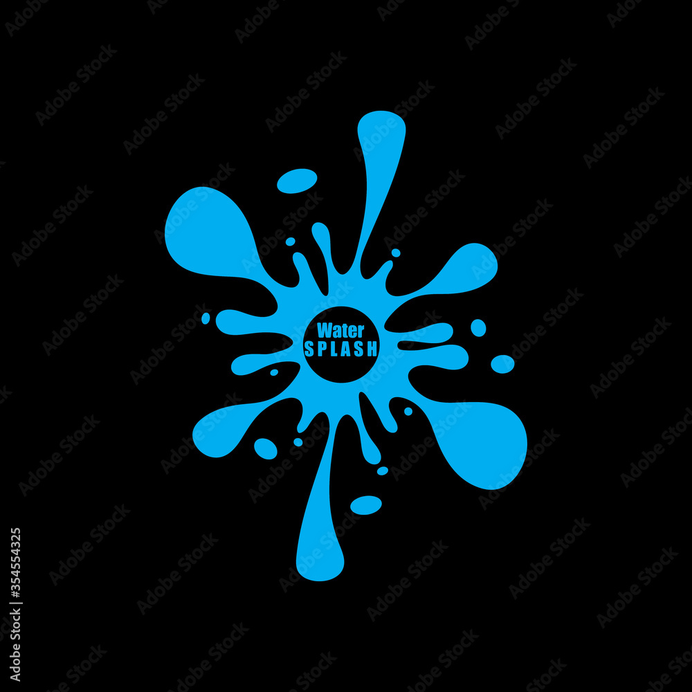 water splash blue color circle template on black background vector water splash blue color circle template on black background vector