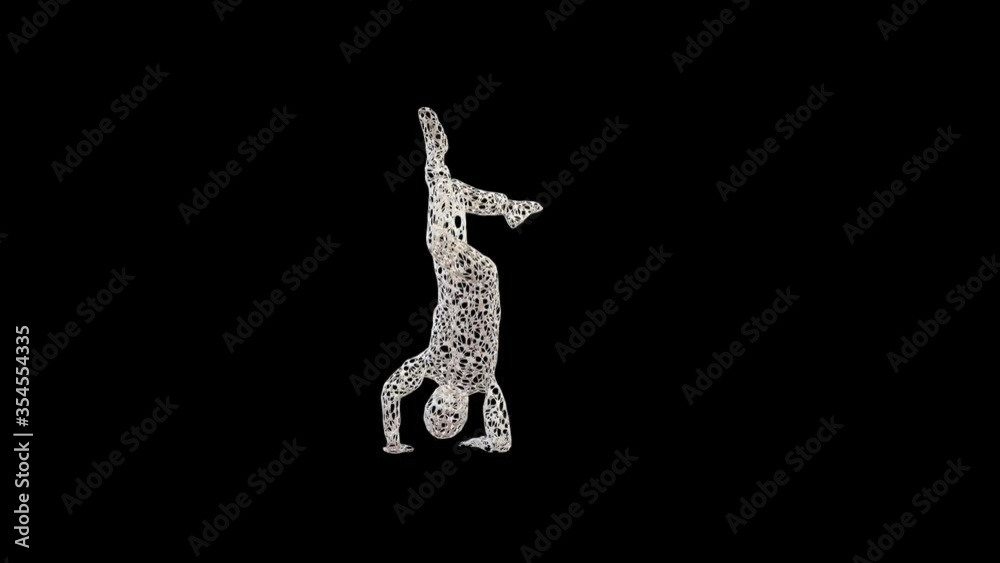Abstract hollowed hip hop dancer, Alpha Channel Abstract hollowed hip hop dancer, Alpha Channel