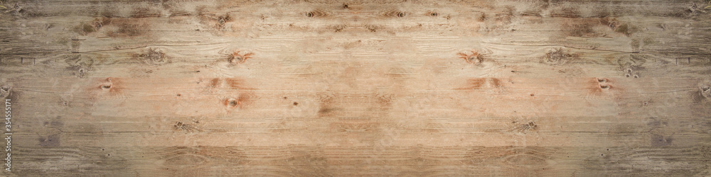 Fototapeta premium old brown rustic light bright wooden texture - wood background panorama banner long
