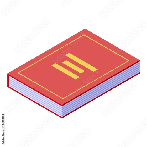 Judge book icon. Isometric of judge book vector icon for web design isolated on white background