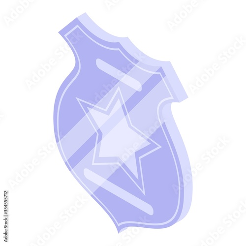 Police badge icon. Isometric of police badge vector icon for web design isolated on white background