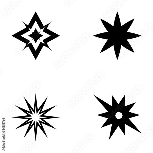 Light Rays Glyph Vector Icons