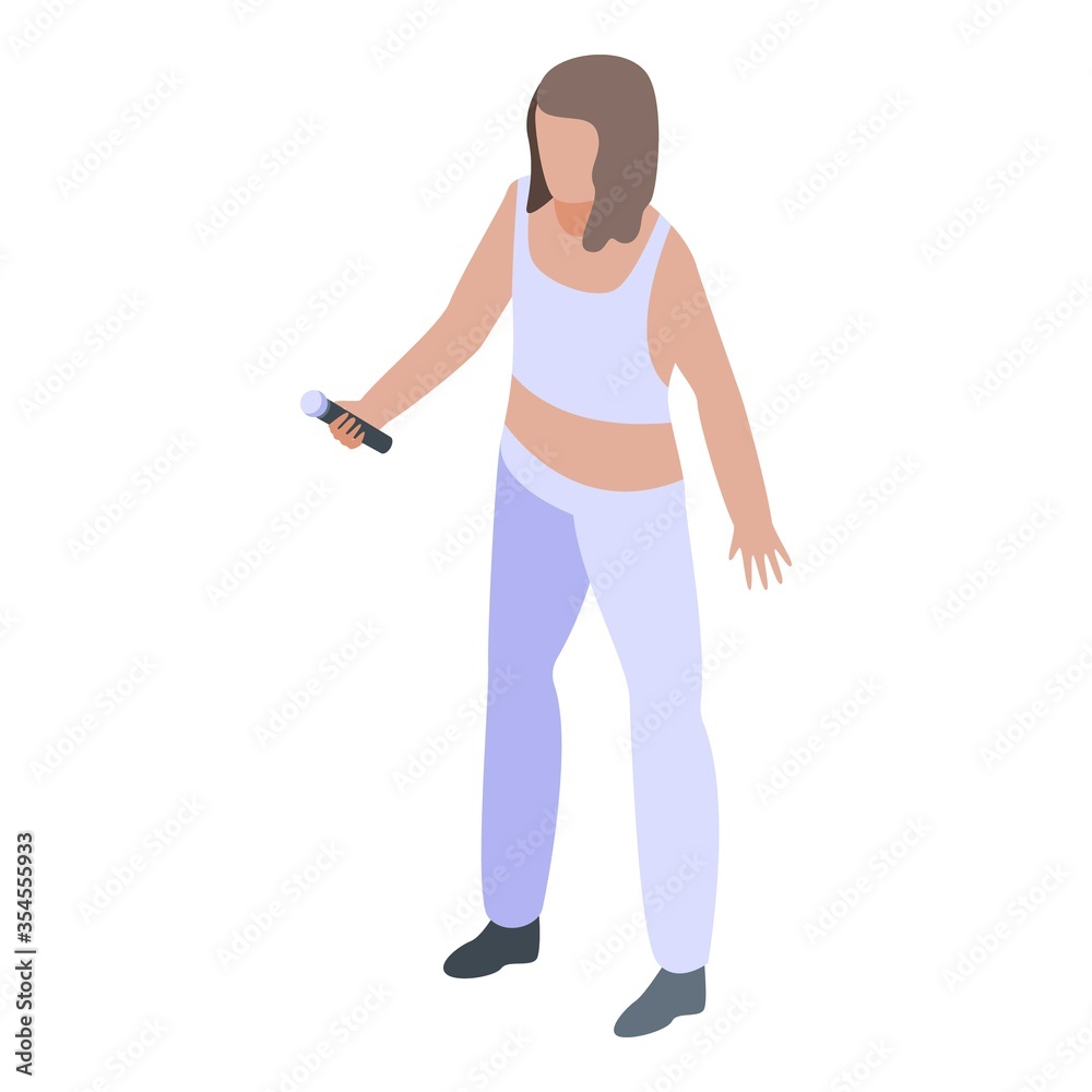 Woman sing icon. Isometric of woman sing vector icon for web design isolated on white background Woman sing icon. Isometric of woman sing vector icon for web design isolated on white background