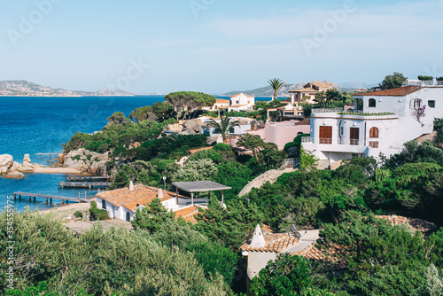 View on Porto Rafael town by the sea in Sardinia, Italy