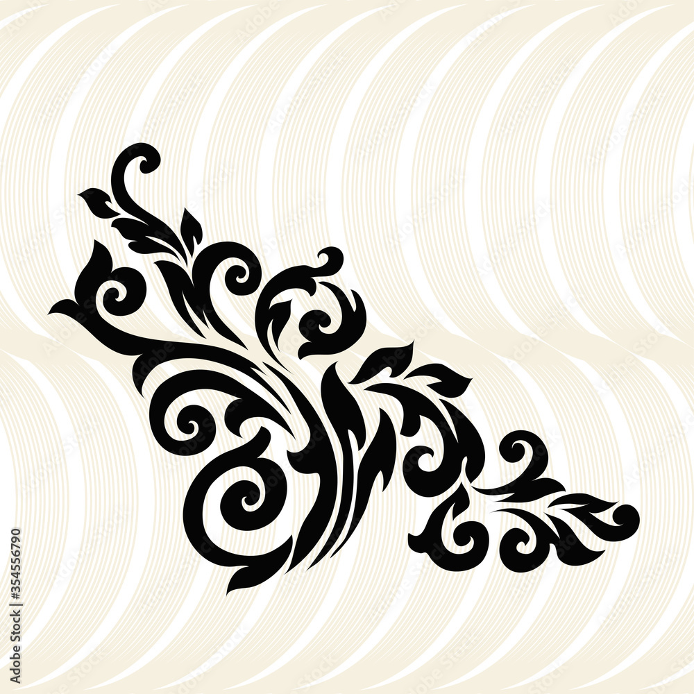 Fototapeta premium illustration VINTAGE. ornamental floral elements for tattoo, design, cards and prints. Abstract floral vector illustration.