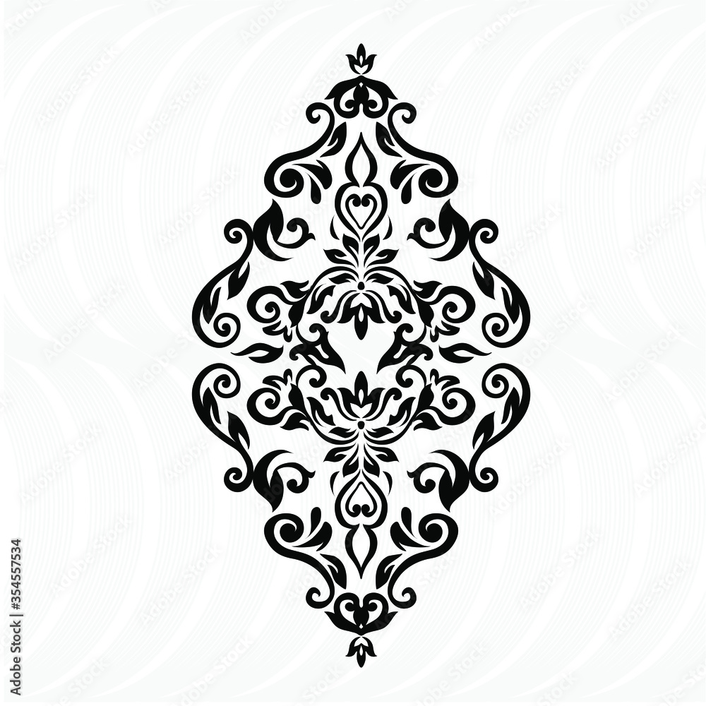 Set of Oriental damask patterns for greeting cards and wedding invitations. Set of Oriental damask patterns for greeting cards and wedding invitations.