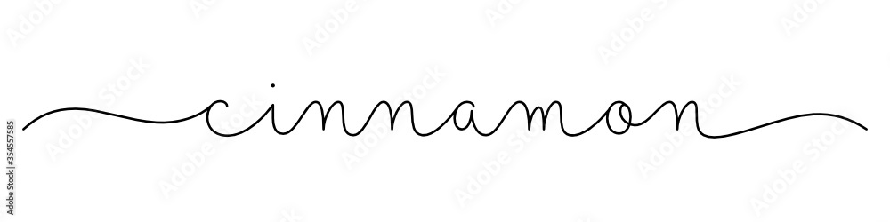 CINNAMON black vector monoline calligraphy banner with swashes CINNAMON black vector monoline calligraphy banner with swashes