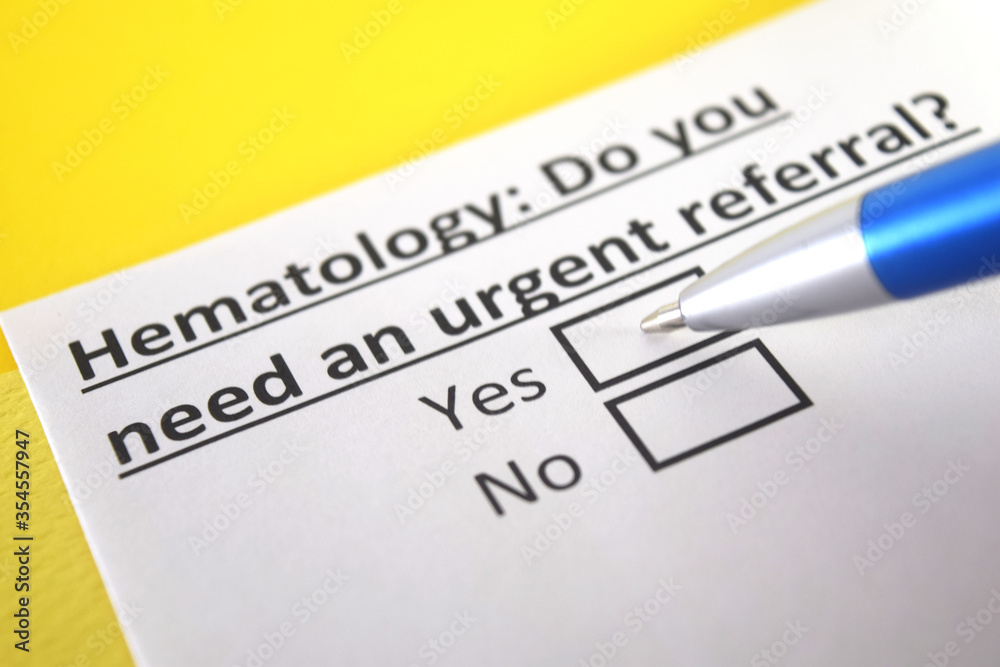 One person is answering question about hematology. One person is answering question about hematology.