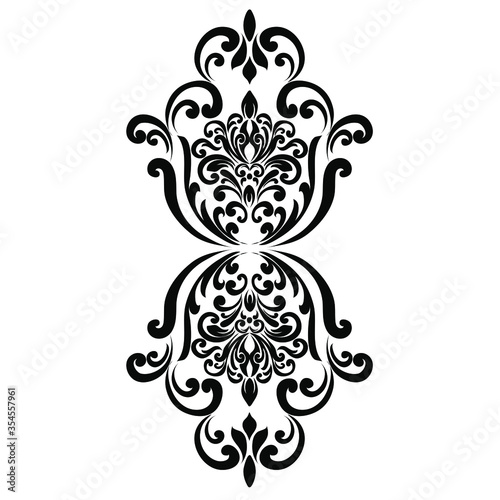 Set of Oriental vector damask patterns for greeting cards and wedding invitations