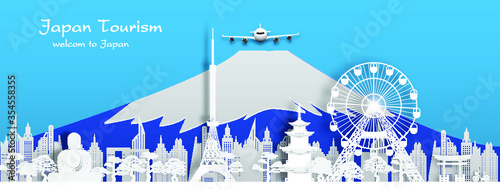Travel around the World and landmarks on the globe. Concept website template